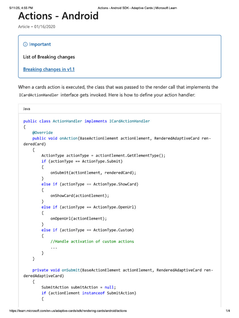 Actions - Android | PDF