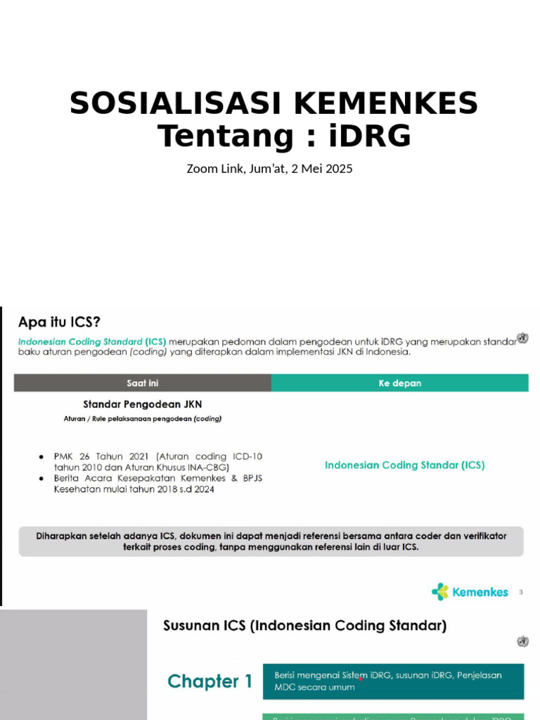 SOSIALISASI KEMENKES iDRG | PDF