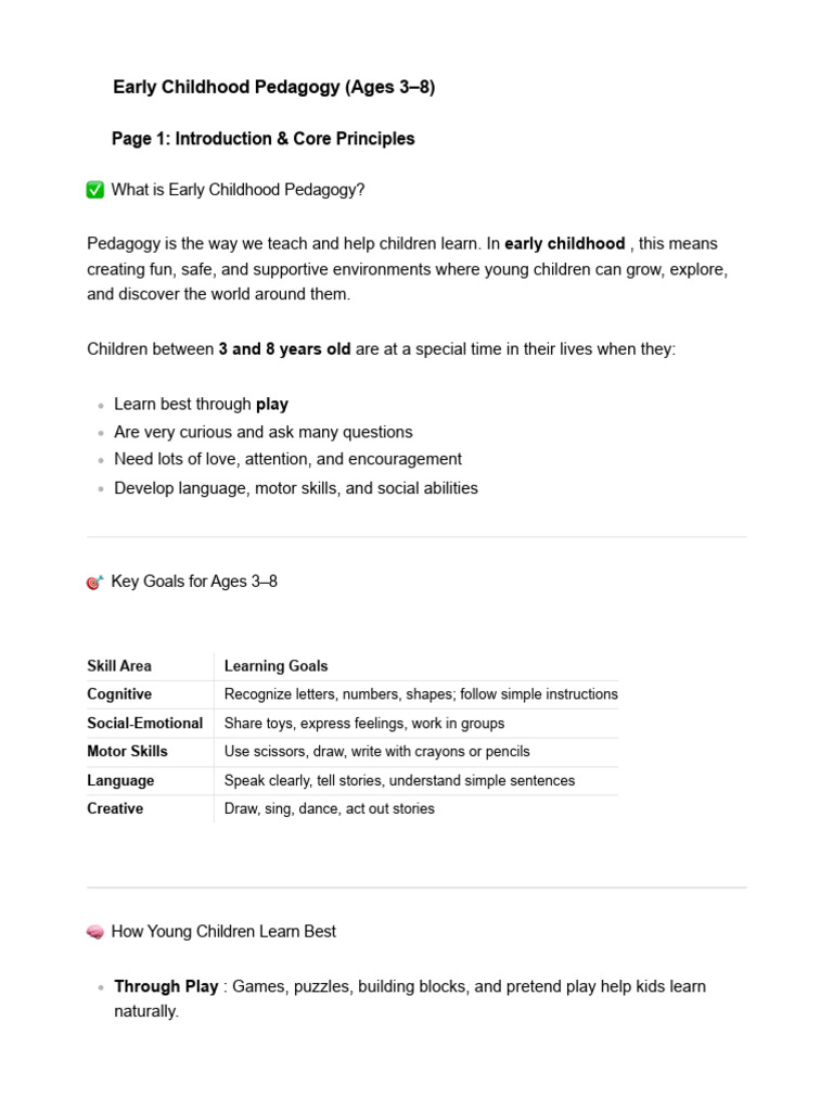 Early Childhood Pedagogy Strategies | PDF | Pedagogy | Early Childhood ...