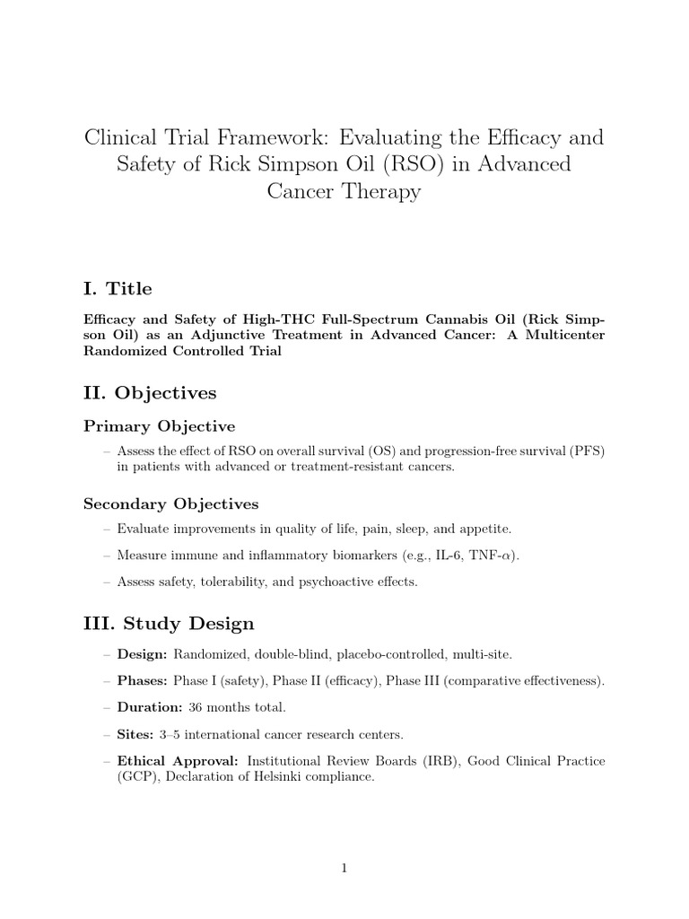 Clinical Trial Framework: Evaluating The Efficacy and Safety of Rick ...
