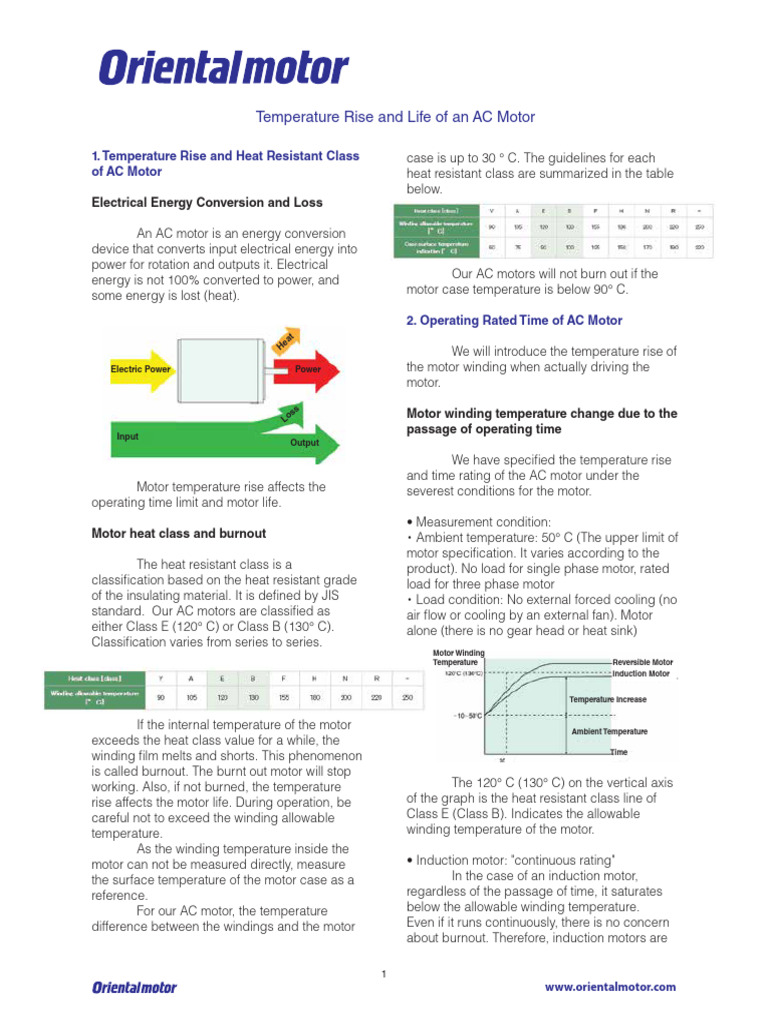 AC Motor Temperature Rise & Lifespan | PDF | Electric Motor ...