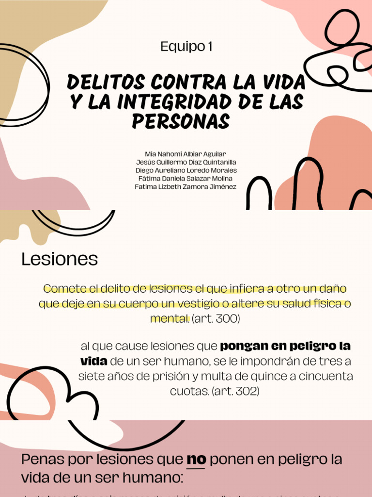 Delitos Contra La Vida y La Integridad de Las Personas | PDF