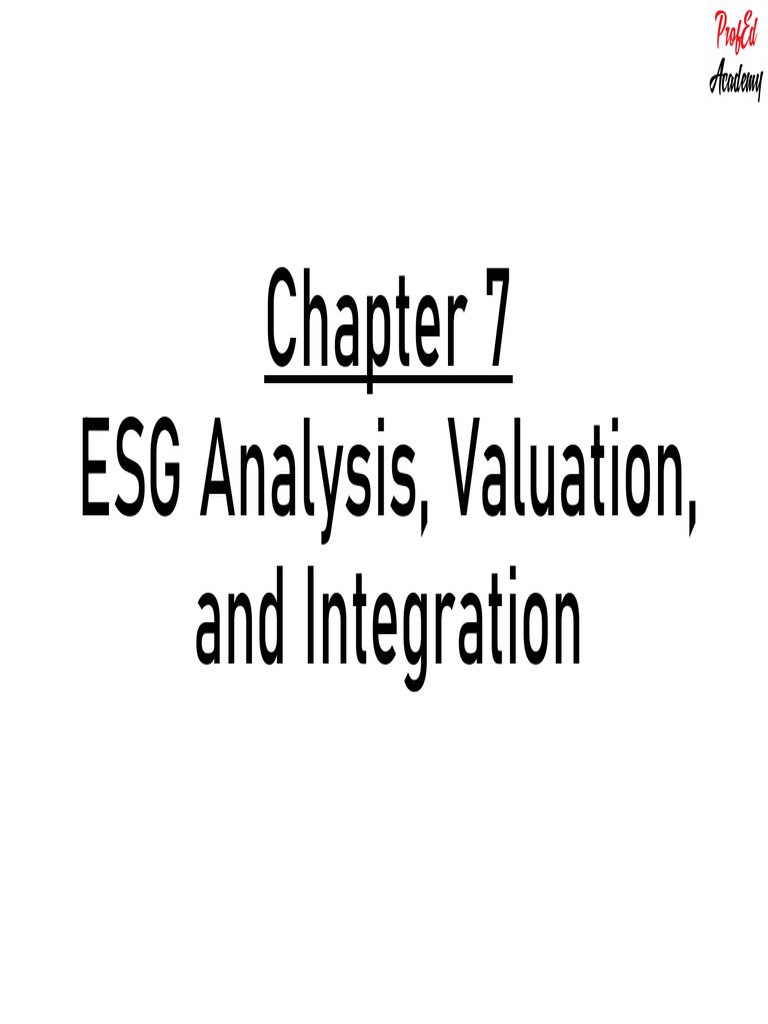 ESG Analysis and Integration Approaches | PDF | Discounted Cash Flow ...