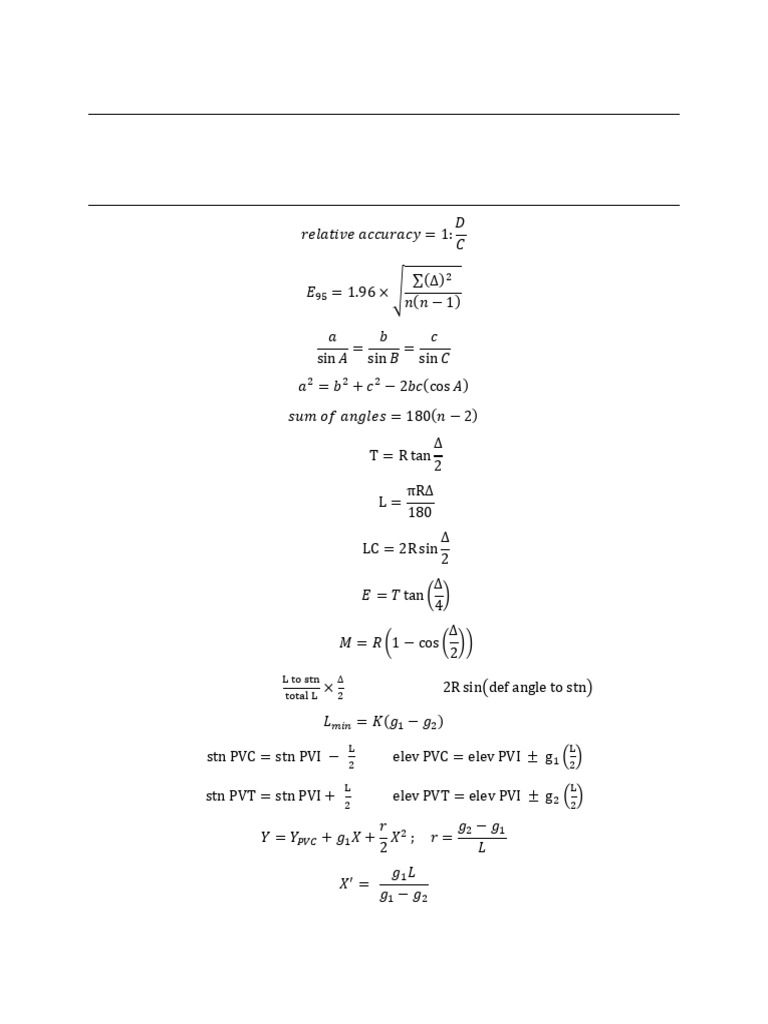 ENEV281 Exam Formula Sheet | PDF