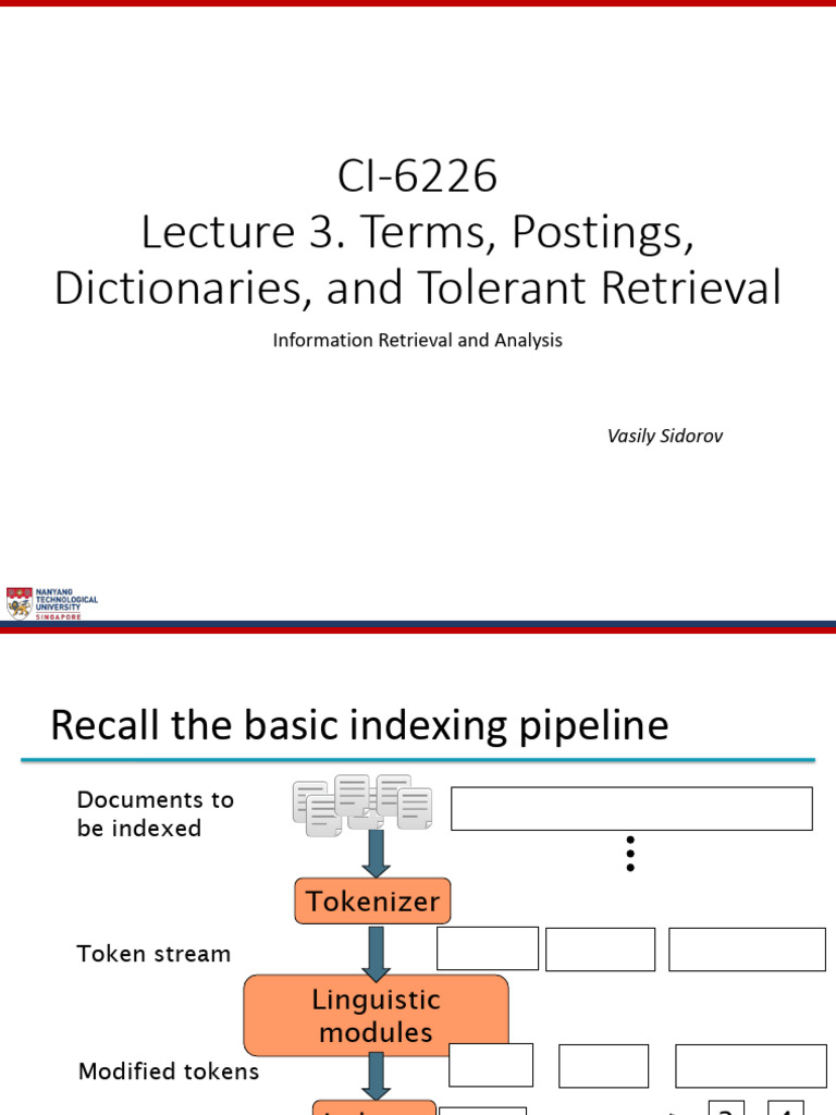 Information Retrieval: Tokenization & Indexing | PDF | Search Engine ...