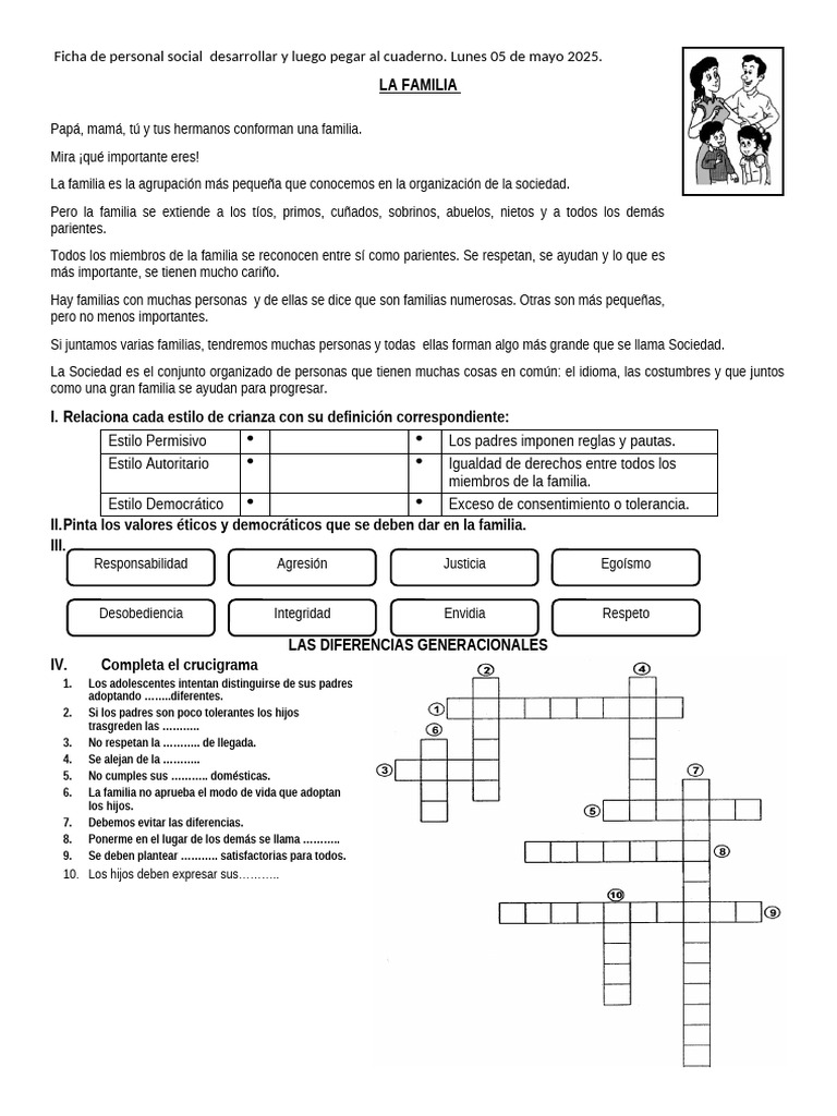 Ficha de Personal Social Desarrollar y Luego Pegar Al Cuaderno | PDF