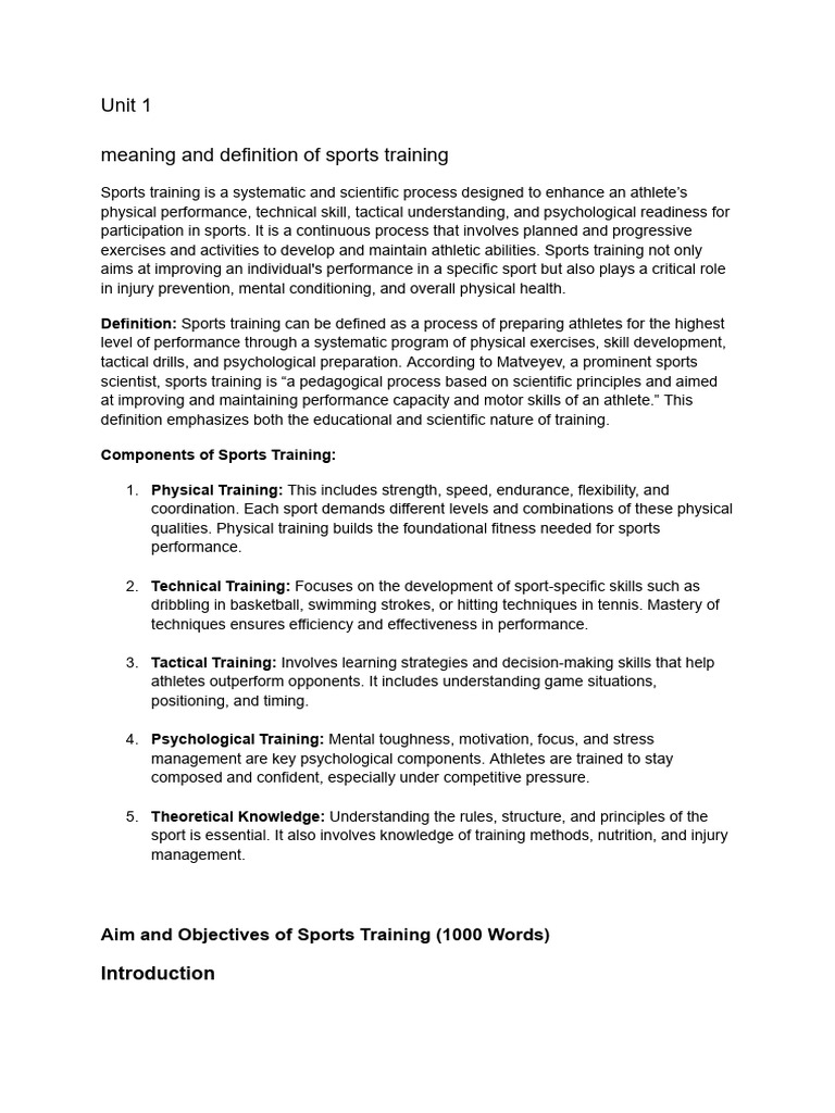 Enhancing Athletic Performance through Training | PDF | Strength ...