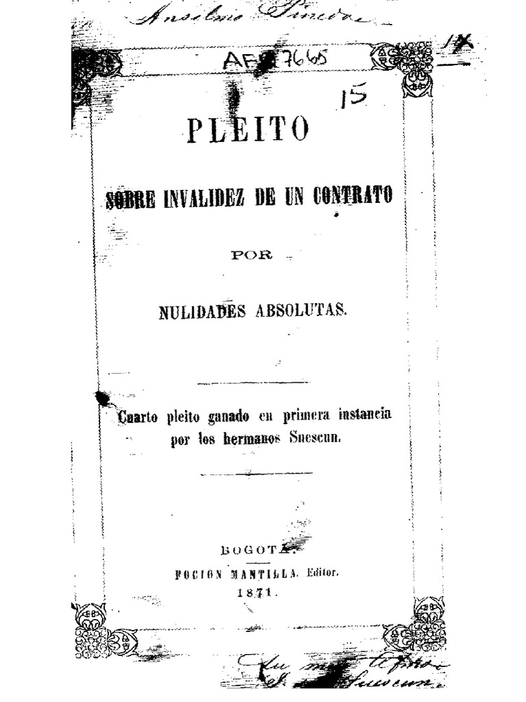 Nulidad Absoluta Contrato | PDF