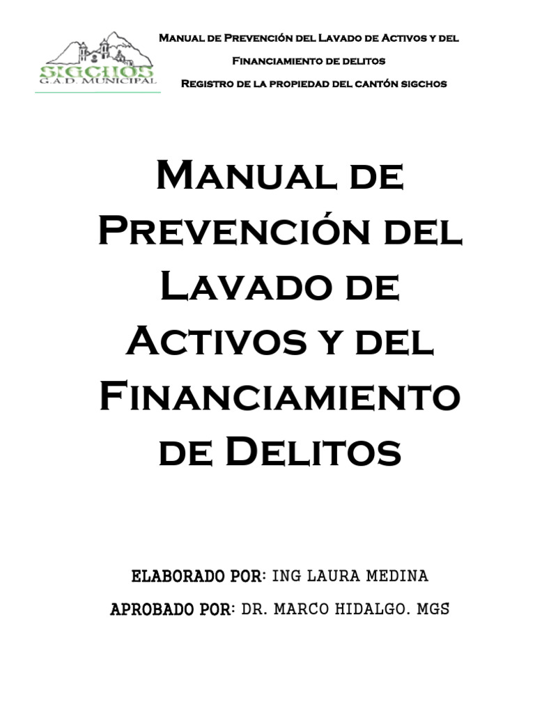Prevención del Lavado de Activos en Sigchos | PDF | Lavado de dinero ...