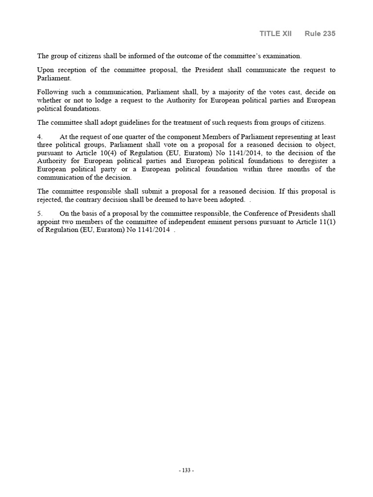 Rules 9 2020 02 03 - en - 133 143 | PDF | Committee | Parliament Of The ...