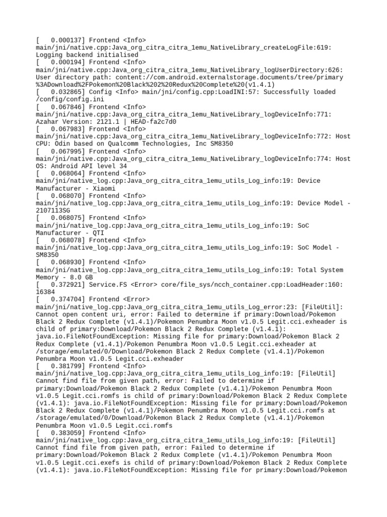 Citra Emulator Log Analysis for Android | PDF | Computer Hardware ...