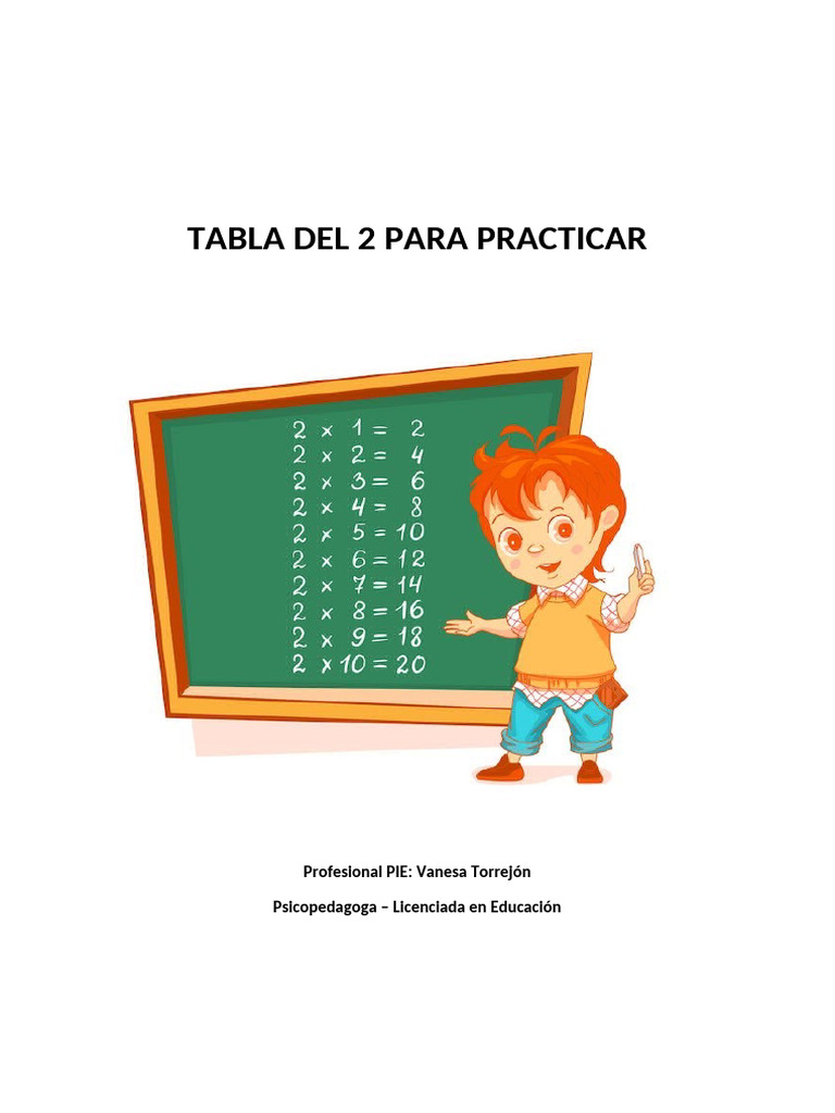 Tabla Del 2 para Practicar | PDF