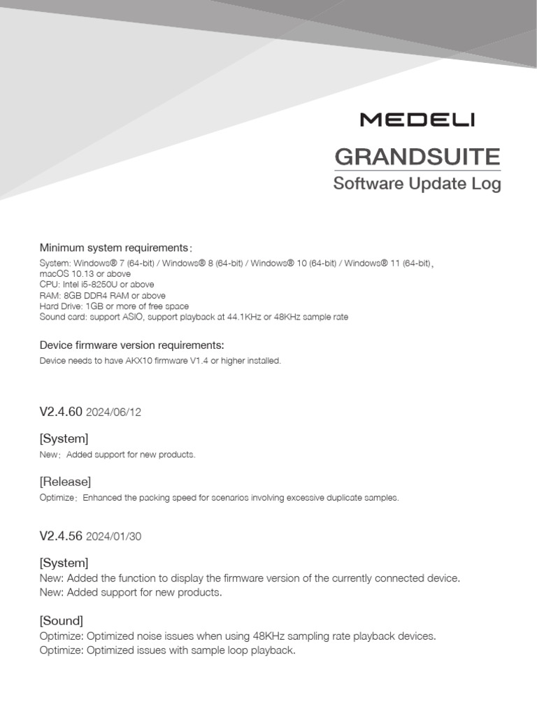 Software Update Log and Features Overview | PDF | Computer File ...