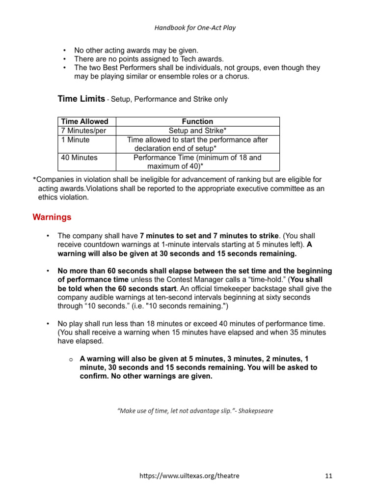 One Act Rules Ss | PDF