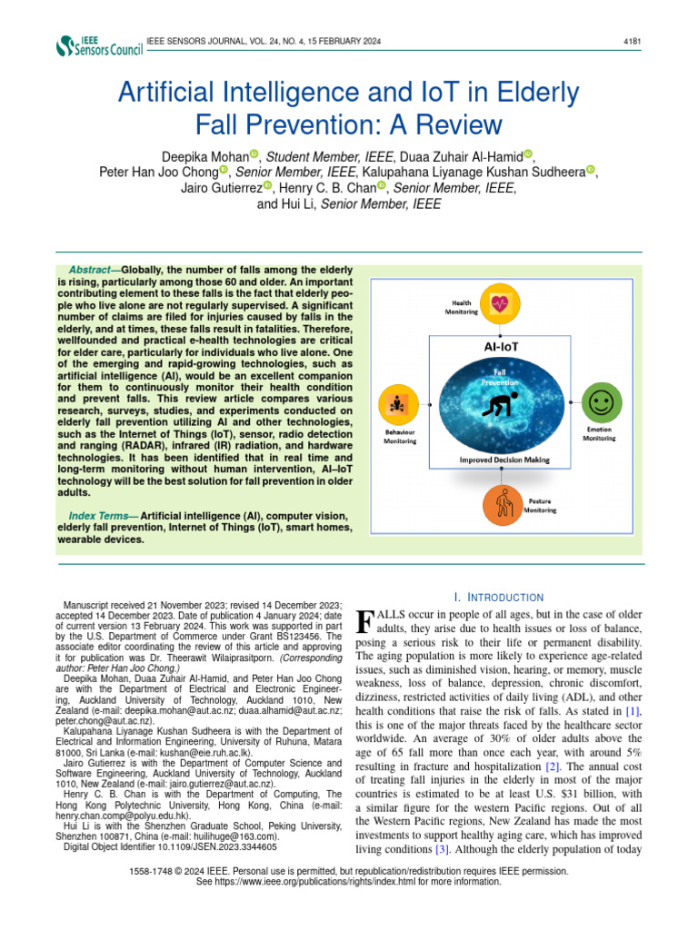 AI and IoT for Elderly Fall Prevention | PDF | Machine Learning ...