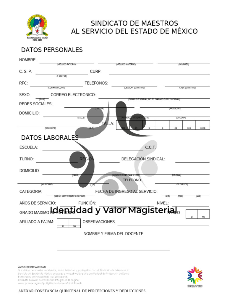 Ficha de Datos Personales para Docentes | PDF