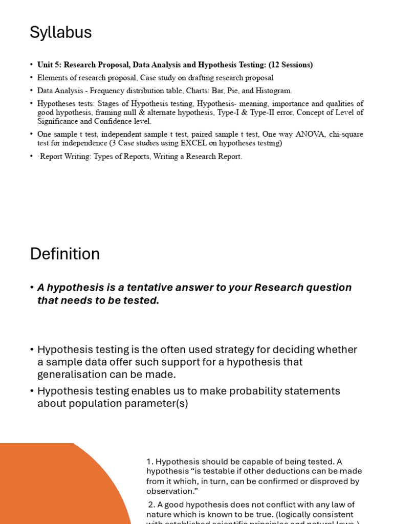 Hypothesis Testing and Data Analysis Guide | PDF | P Value | Type I And ...