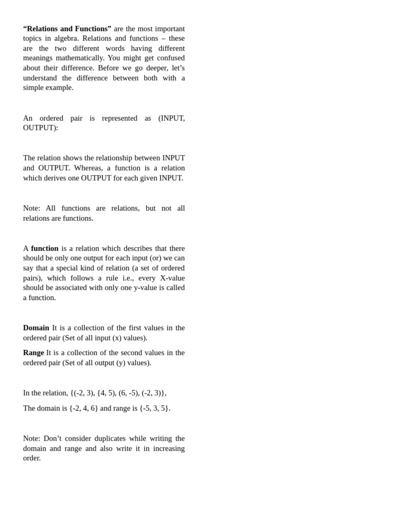 Relations and Functions | PDF