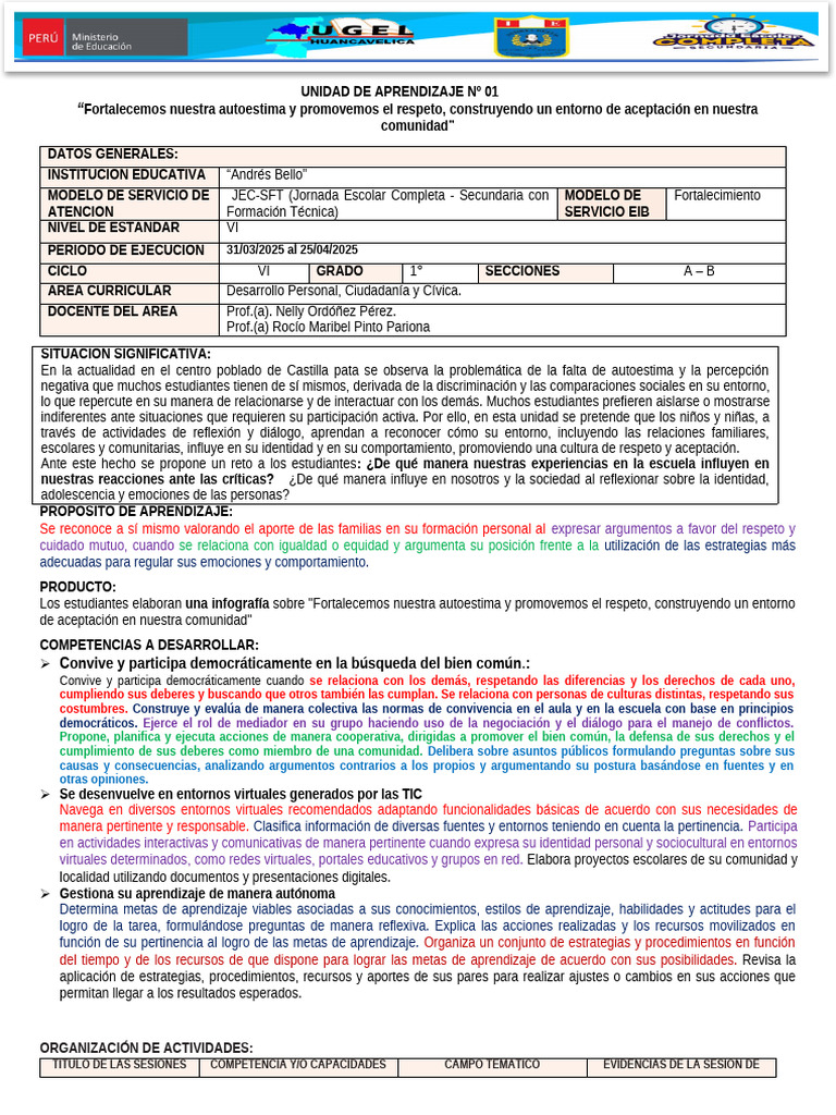 01 Unidad de Aprendizaje DPCC | PDF | Aprendizaje | Comunidad