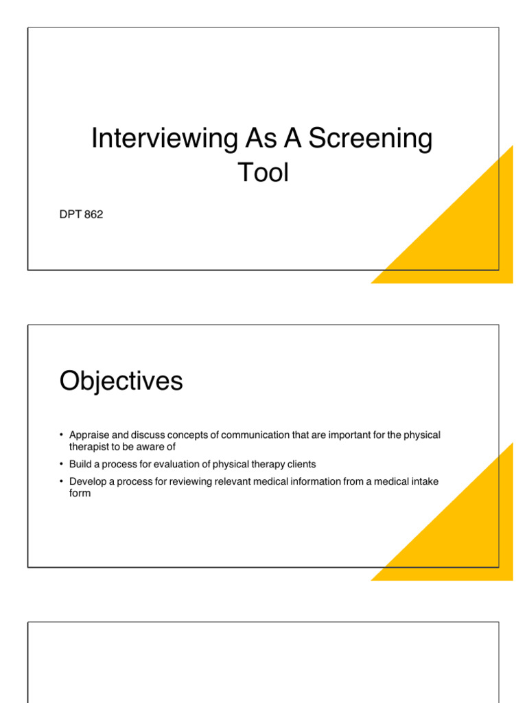 Chapter 2 Patient Interview As A Screening Tool | PDF