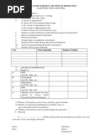 Proforma For Application For Declaration of Probation