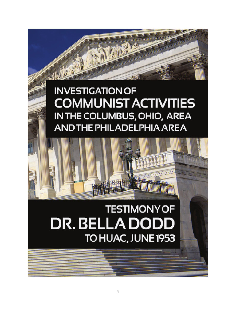 Bella Dodd June July 1953 HUAC Testimony 1 | PDF | House Un American ...
