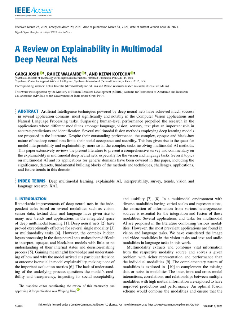 A Review On Explainability in Multimodal | PDF | Artificial ...