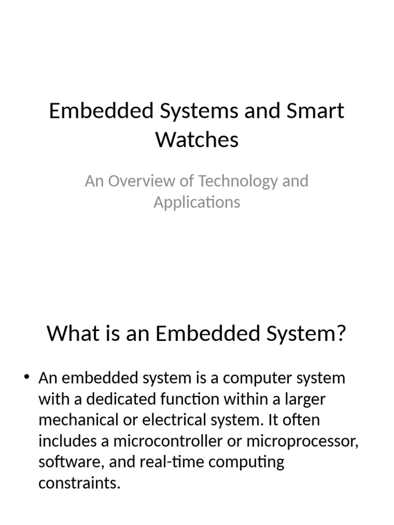 Smart Watches as Embedded Systems | PDF