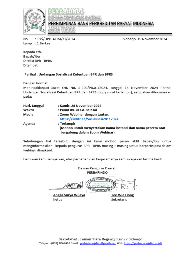 Sosialisasi Ketentuan BPR dan BPRS 2024 | PDF