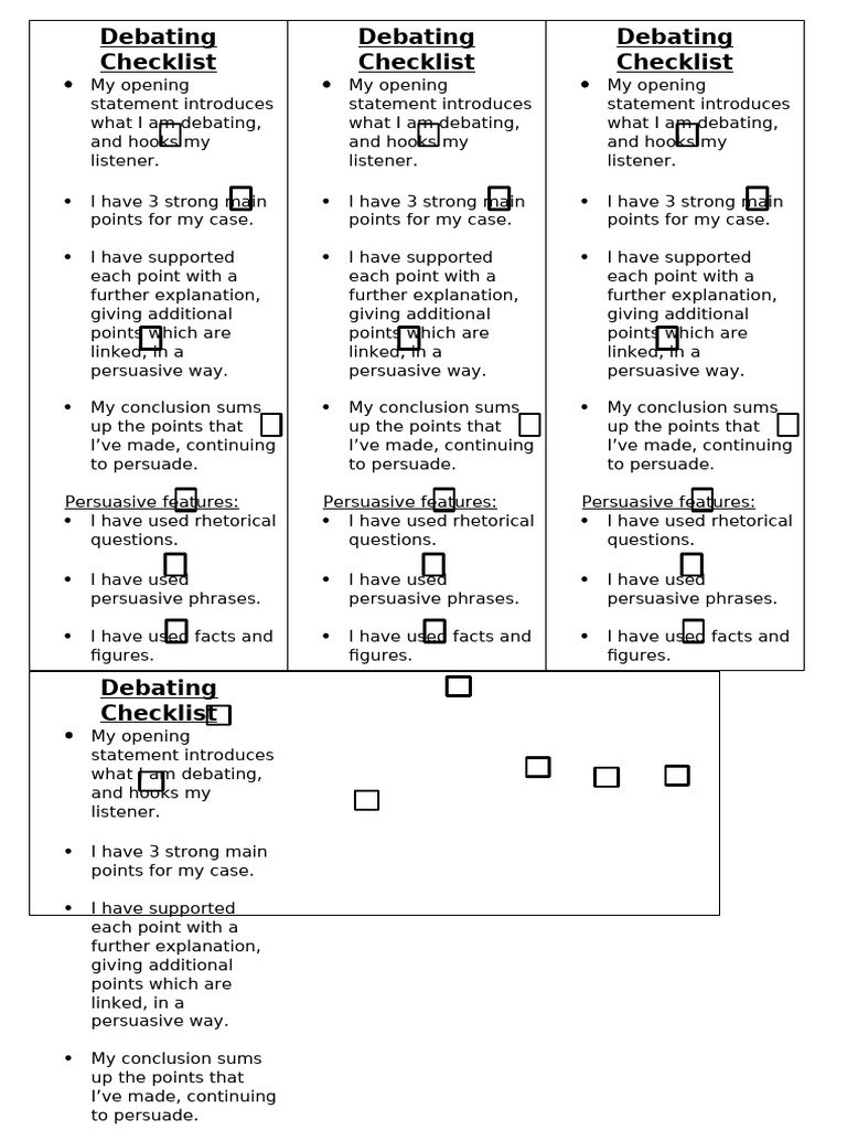 Debating Checklist | PDF