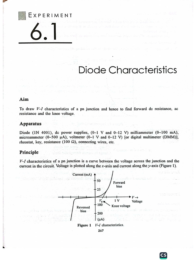 Diode Characteristics | PDF