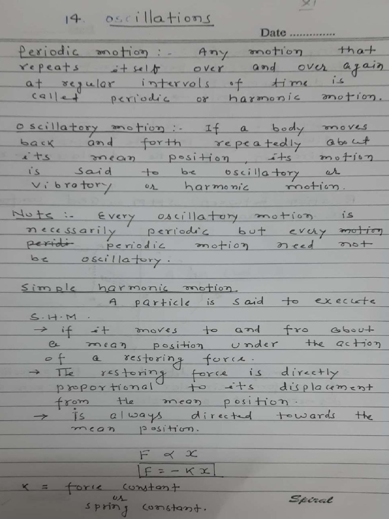 Physics Notes - Chapter 14 | PDF