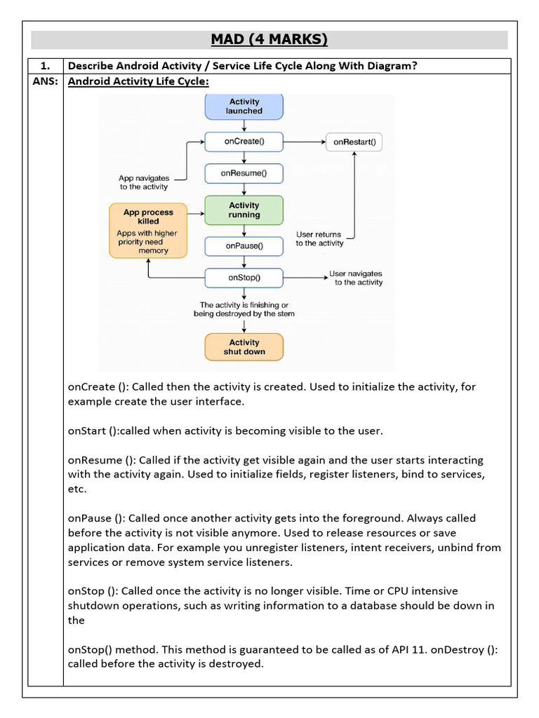 Android Service Lifecycle Overview | PDF | Java Virtual Machine ...