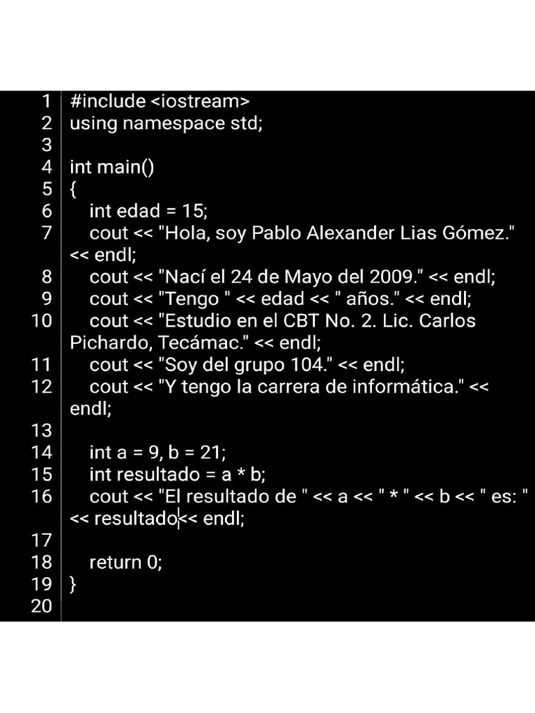 Ejercicio 1 de Programación. | PDF