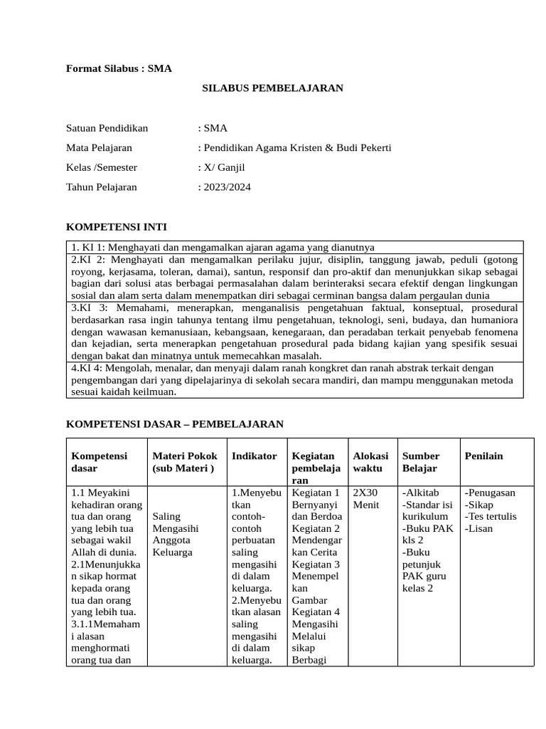 Format Silabus-1 | PDF