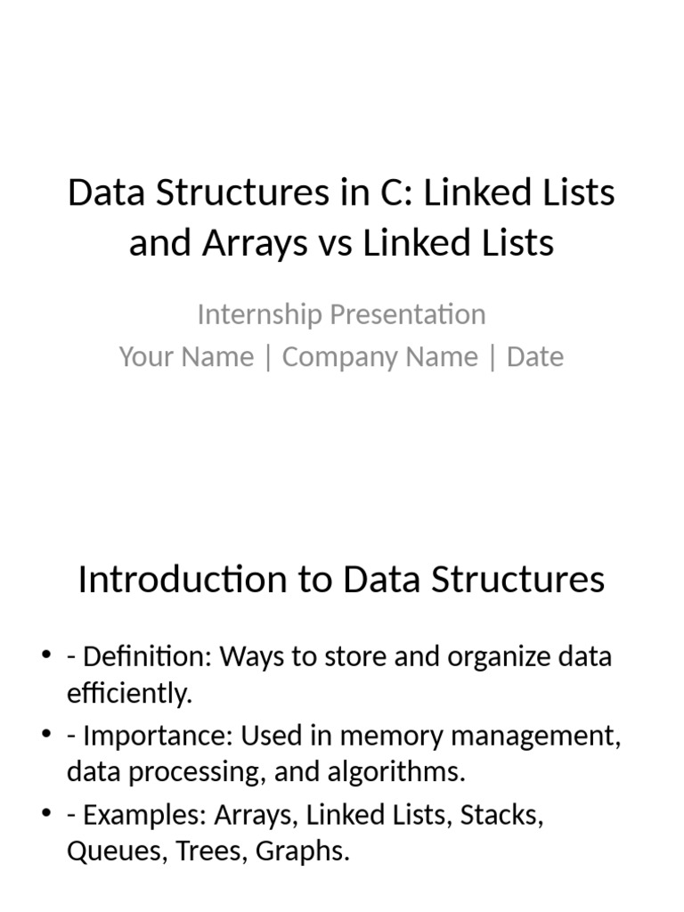 Data Structures C Presentation | PDF