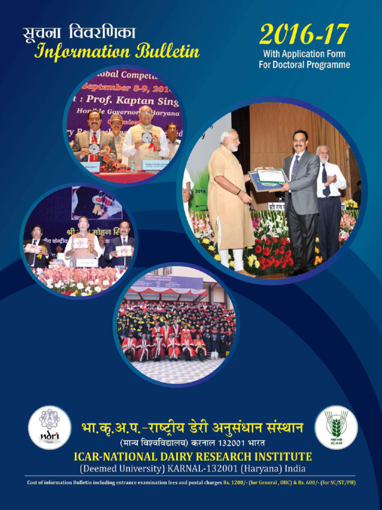 NDRI PH.D Information Bulletin | PDF