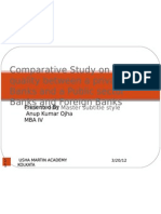 On Comperative Stuidy On Service Quality Between A Private BANKS by ANUP KUMAR OJHA (UMA)