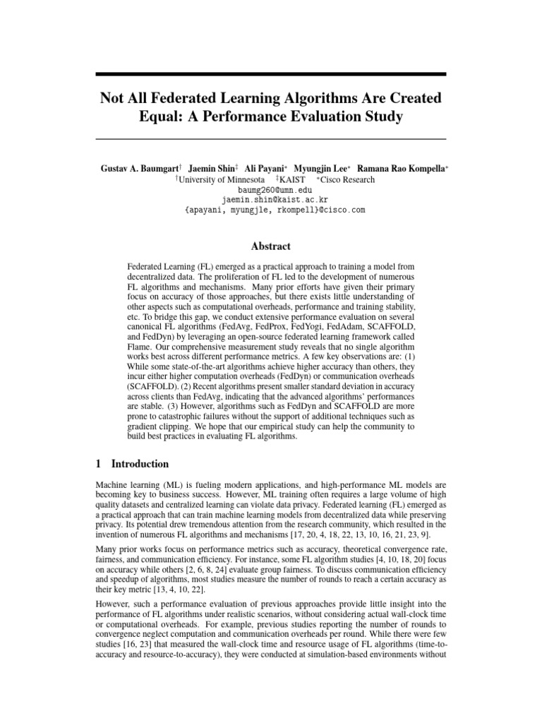 Evaluating Federated Learning Algorithms | PDF | Applied Mathematics ...