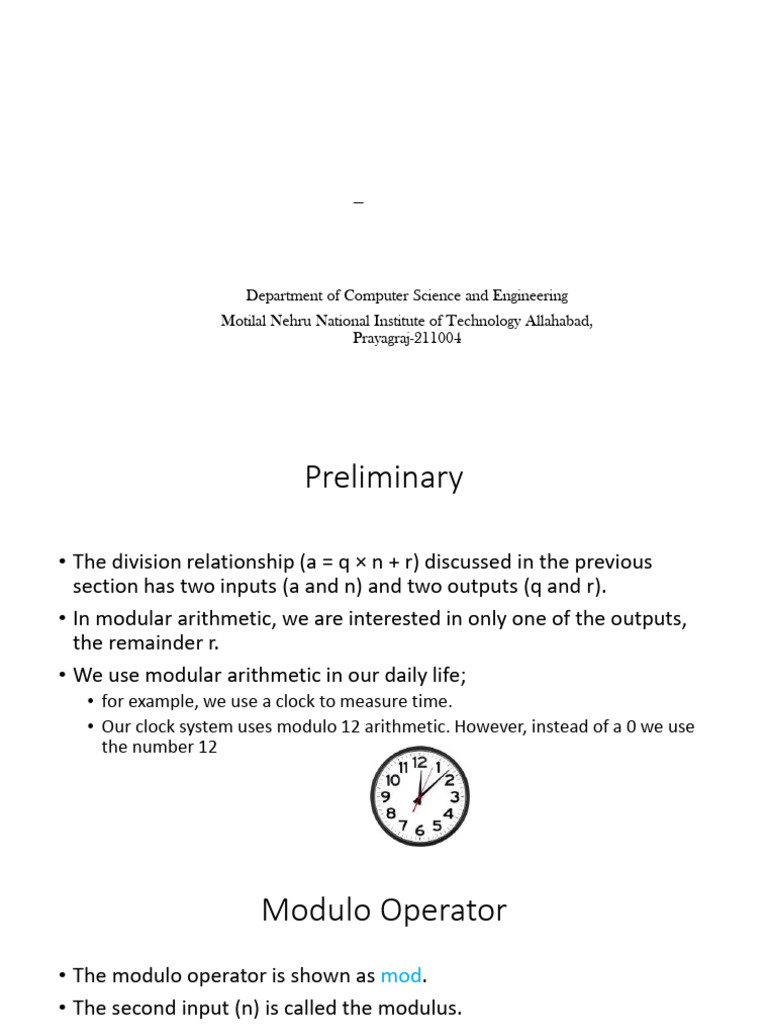 Lecture 4 - Modular Arthematic | PDF | Arithmetic | Algebra