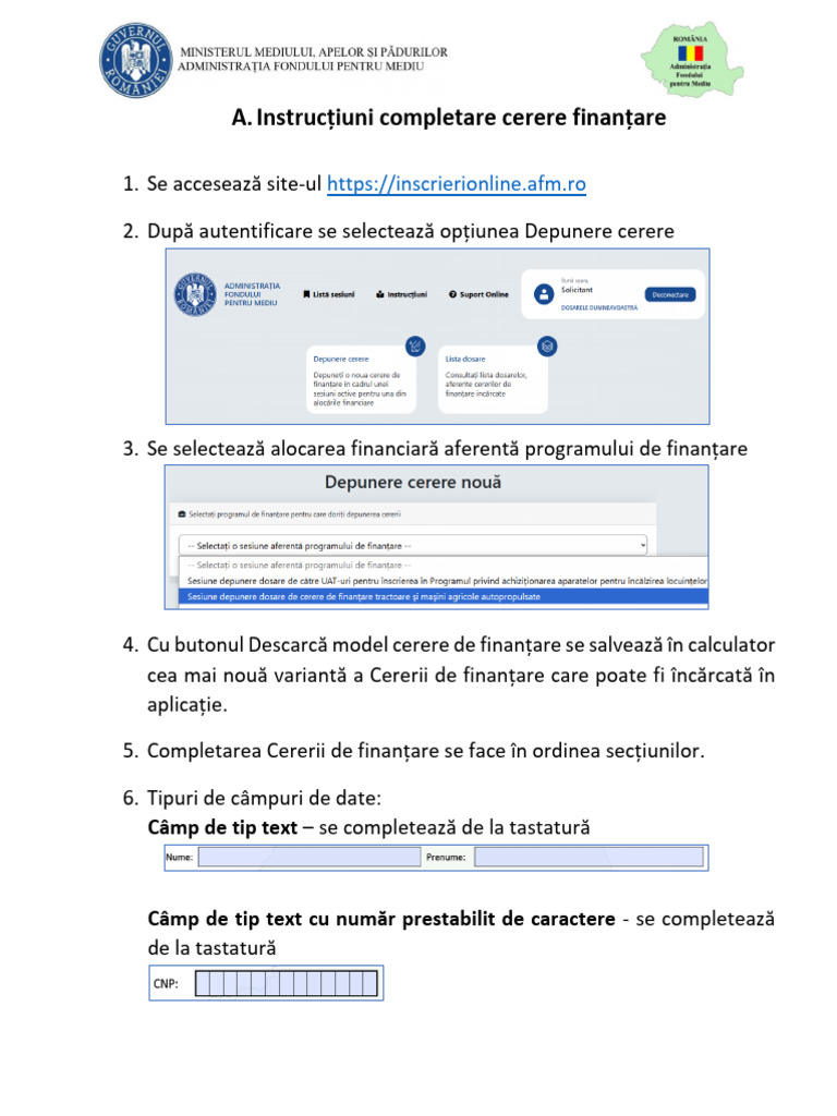 Instructiuni Completare Si Depunere Cerere de Finantare Rabla Tractoare ...