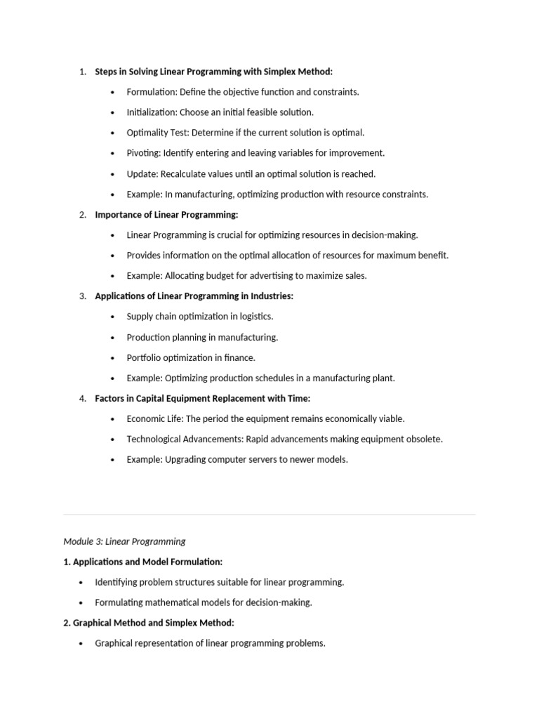 Linear Programming: Simplex Method Guide | PDF | Linear Programming ...