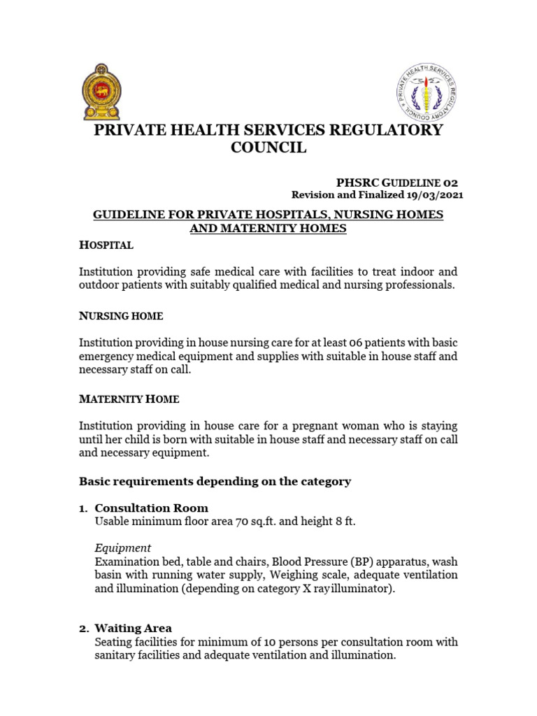 Private Health Services Guidelines 2021 | PDF | Cardiopulmonary ...