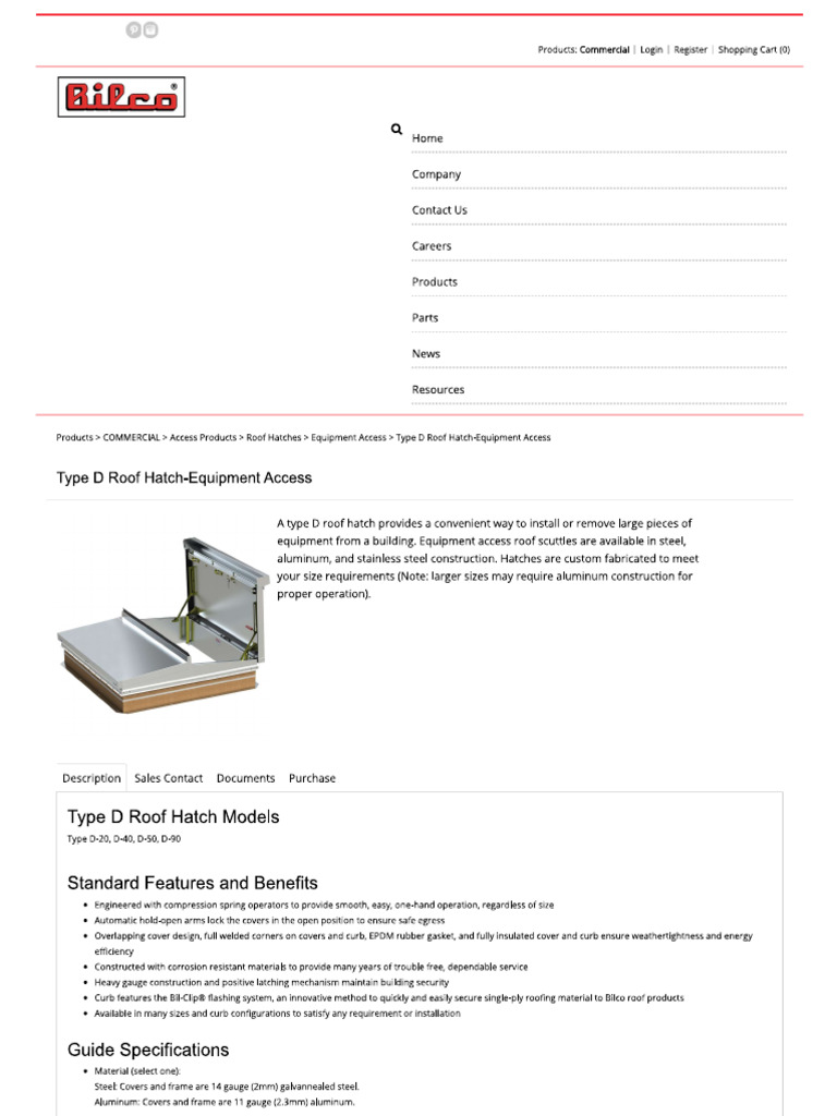 Bilco - Equipment Access Roof Hatch | PDF