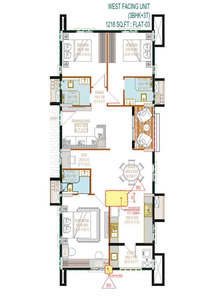 Typical Floor Architectural Plan-Block-D-R5-Model - PDF 5 & 6 Series ...