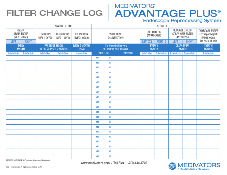 Filter Replacement Log | PDF | Filtration