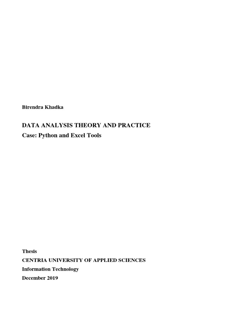 Data Analysis Theory and Practice Case P | PDF | Errors And Residuals ...