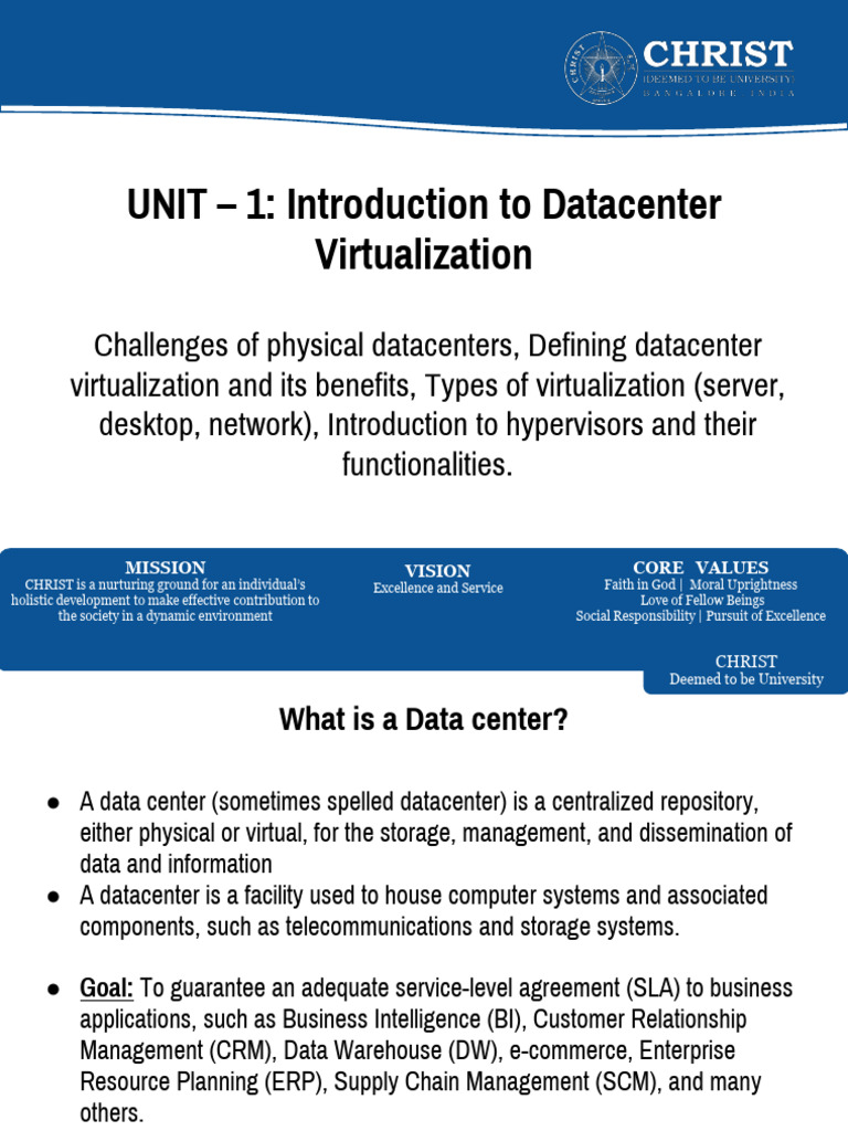 Data Center Virtualization Overview | PDF | Virtual Machine ...