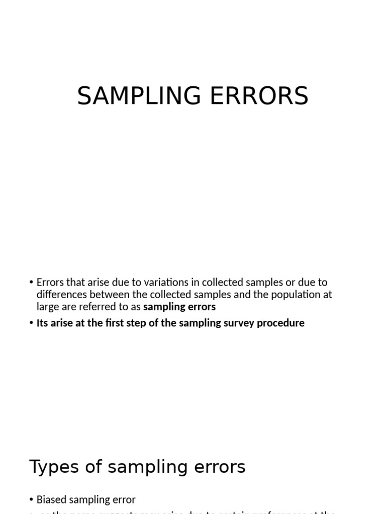 Sampling Errors | PDF