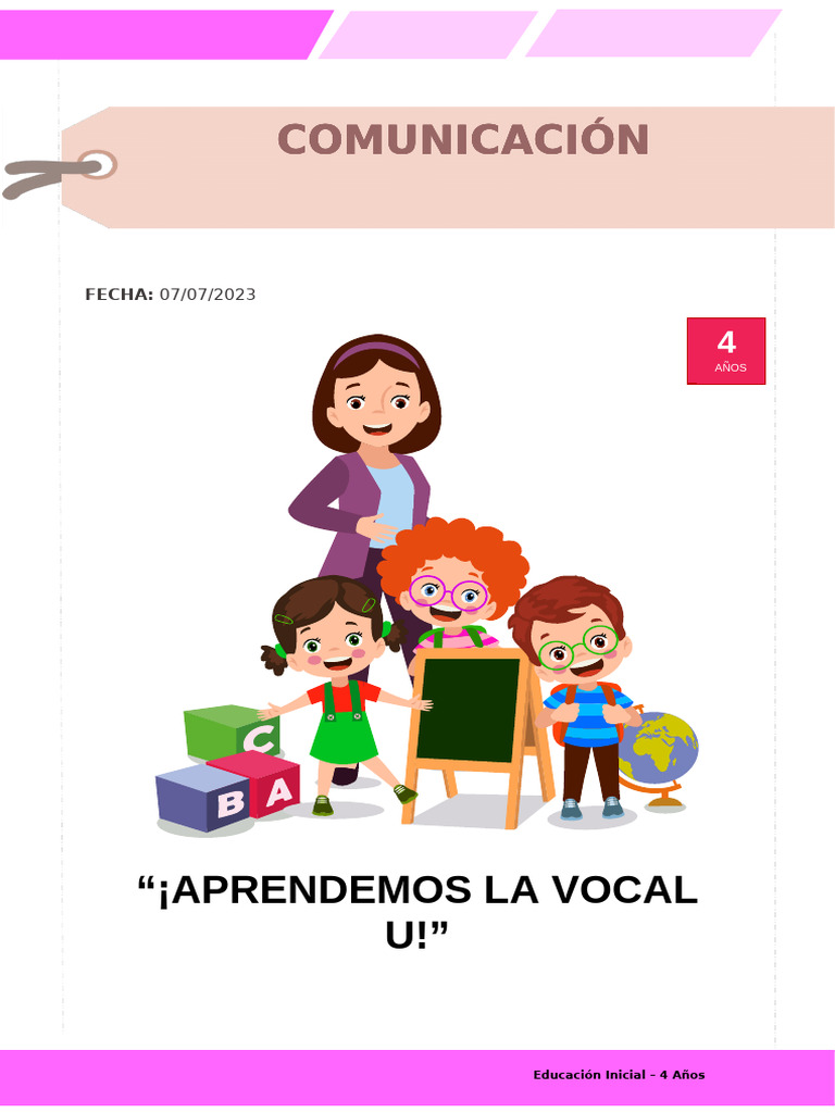 1 07 de Julio - Sesión 4 Años | PDF | Educación de la primera infancia ...